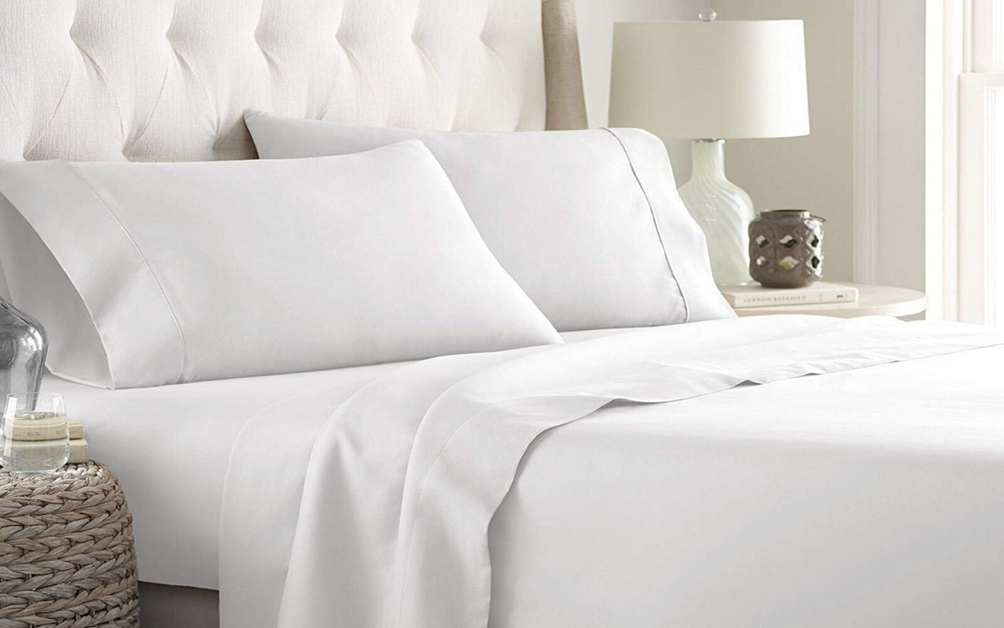 1200TC White Organic cotton sheet set