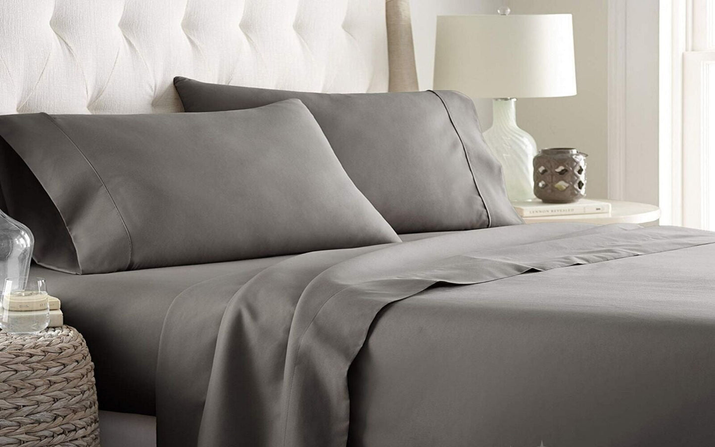 1200TC Light Grey Organic cotton sheet set